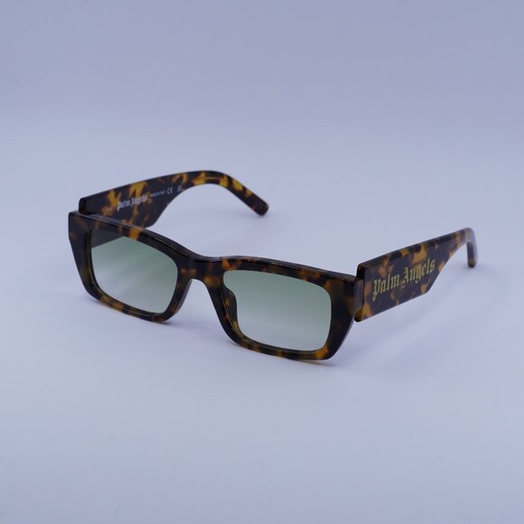 Palm Angels PERI002 PALM 6054 Sunglasses Havana Rectangle Frame, Green Lenses - Picture 1 of 10